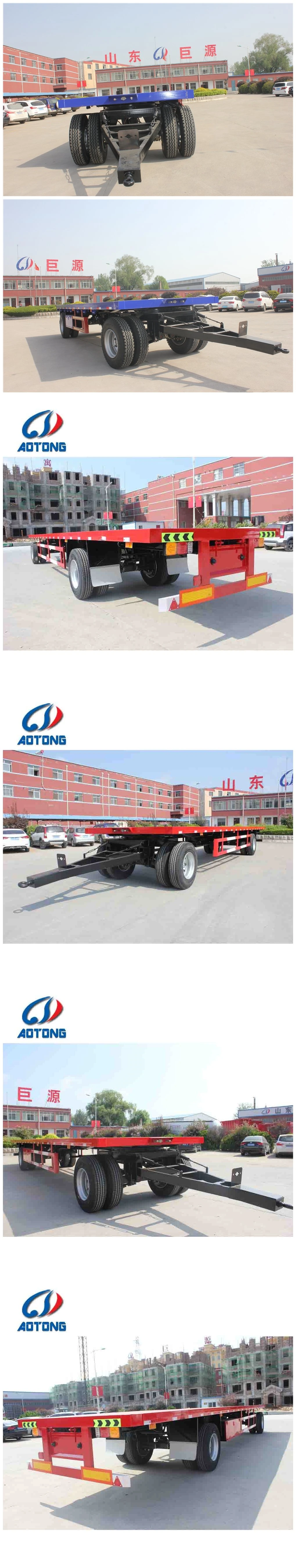 20FT and 40FT Full Trailer with Drawbar/40ton Flatbed Dolly Drawbar Full Trailer