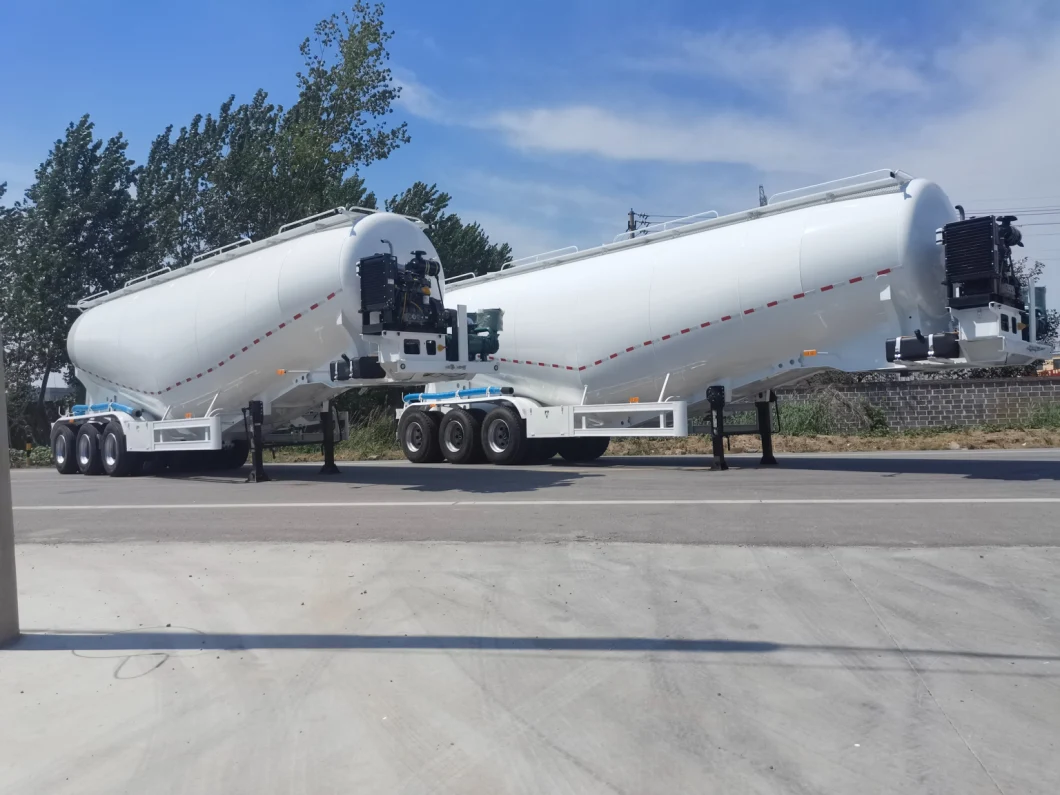 China Bulk Cement Fly Ash Particles Tanker Semi Tailer Dry Bulk Powder Tank Silo Truck Semi Trailer