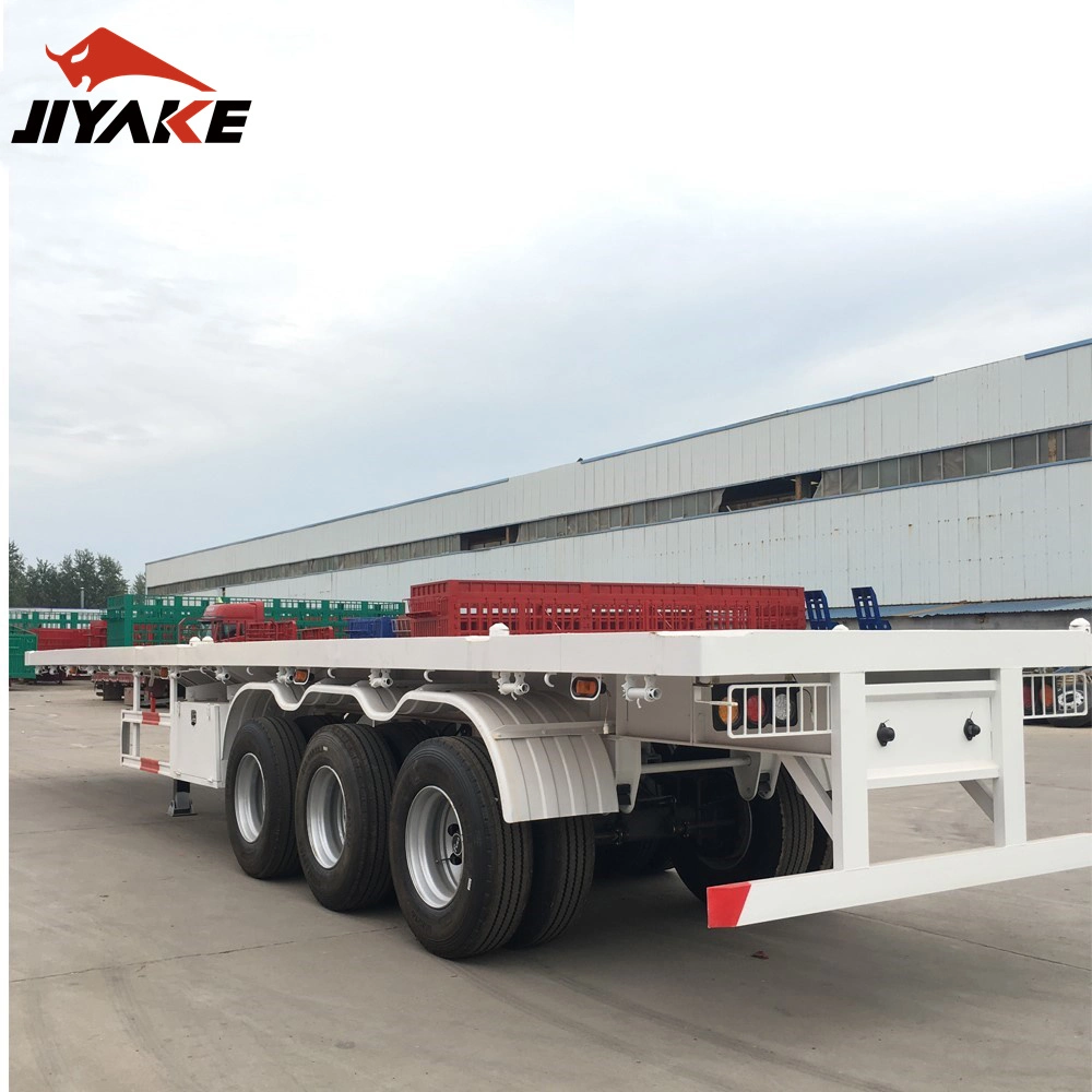 Good Price Tri-Axle 40FT 20FT Flatbed Container 60 Tons Truck Flatbed Vehicle Trailer for Sale