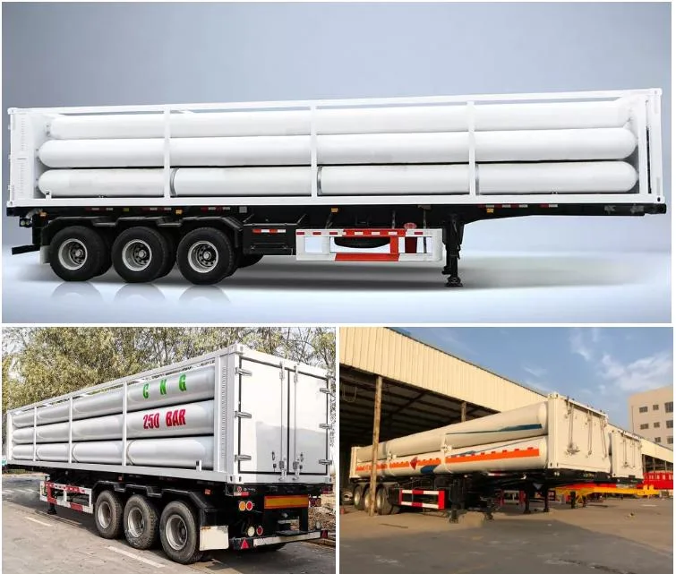 Large Pipe Skid Container Semi-Trailer for Industrial Gas Storage CNG Station Transportation