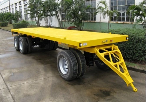 2/3 Axles Sidewall Hook 20FT Towing Agricultural Highwall Flatbed Trailer Fence Cargo Drawbar Full Trailer for Sale