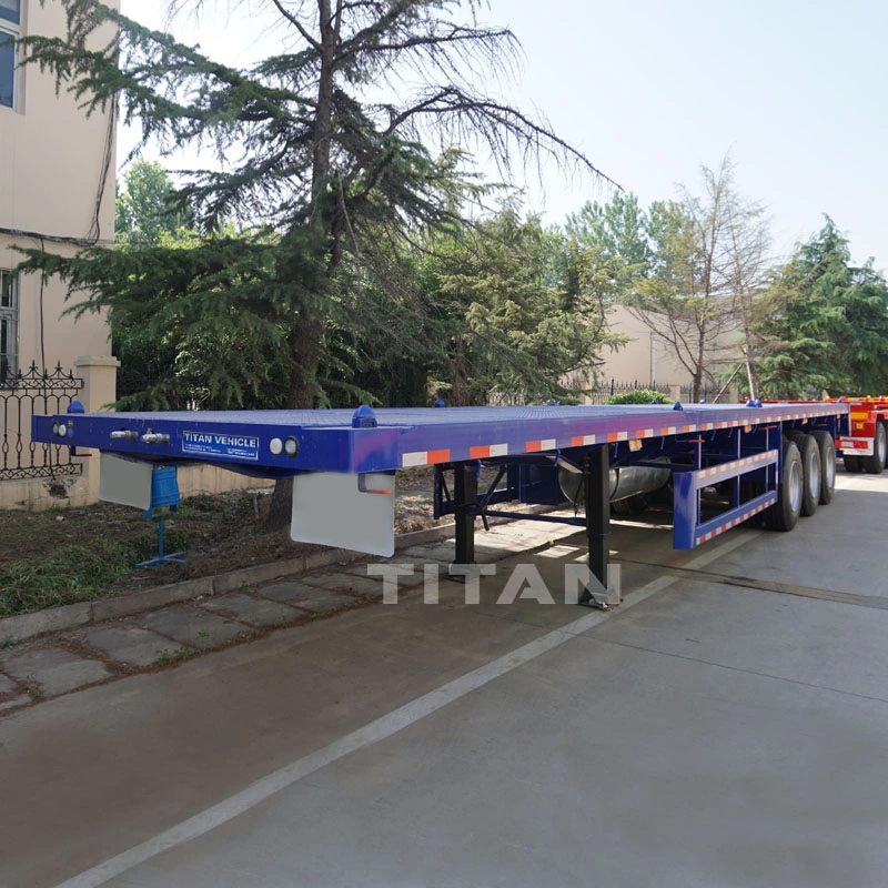 2 Axles 40FT 40-60 Tons Full Flatbed Container Transport Trailer