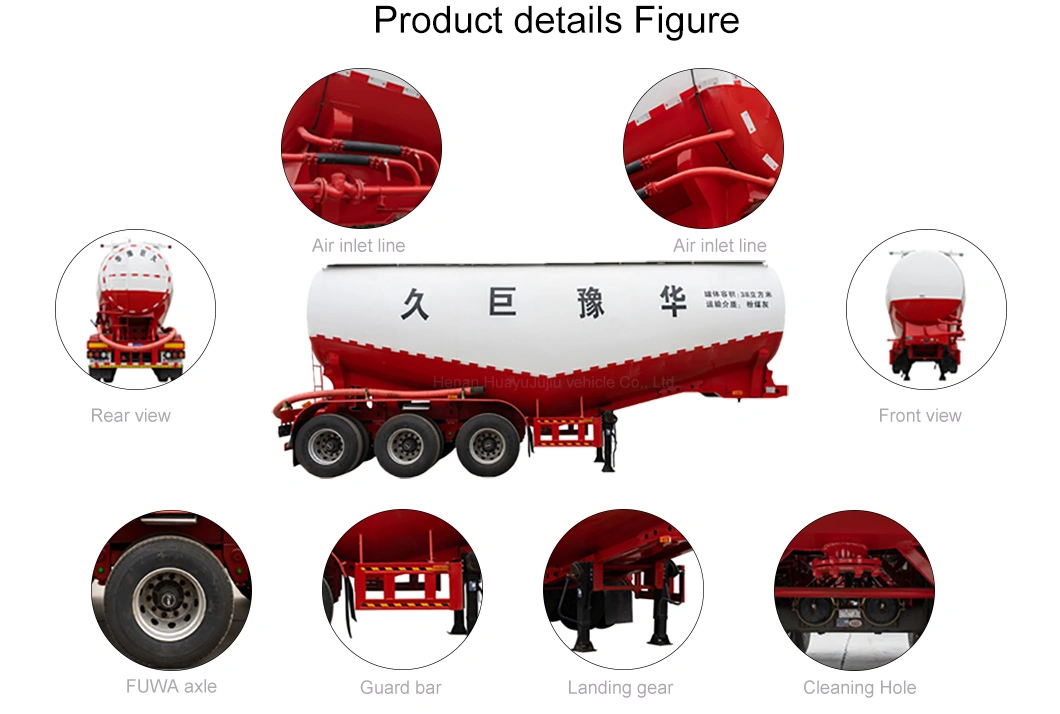 3 Axles 60cbm Air Compressor Cement Carrier /Trailer for Silo Powder