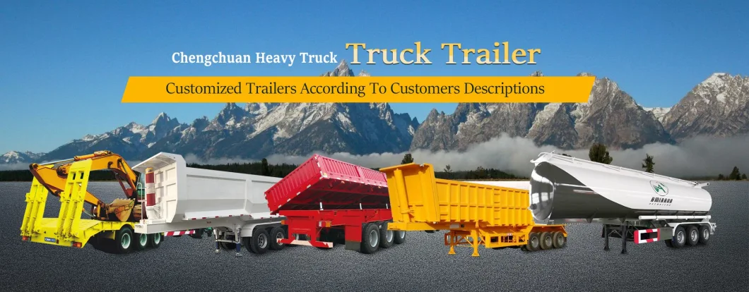 Heavy Duty Truck Trailer 40-60 Ton Extendable Cargo Flatbed Container Semi Trailer Load Capacity Flatbed Semi-Trailer 3 Axle Platform Trailer for Transport