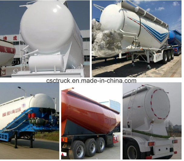 3 Axles 60 Ton Cement Bulker Dry Powder Tankers Bulk Cement Trailer Silo Trailers