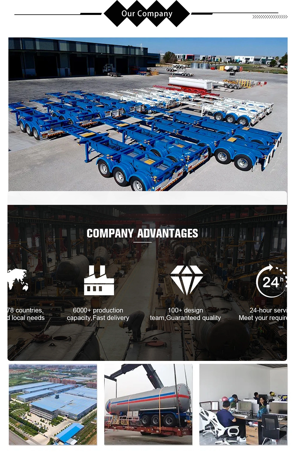 Flatbed Skeleton Low Bed Stake Container Transport Semi Truck Trailer 3 Axle Flatbed Semi Trailers for Sale