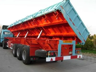 China 3 Axle Side Dump Semi Trailer Sidetipping Trailer for Sale
