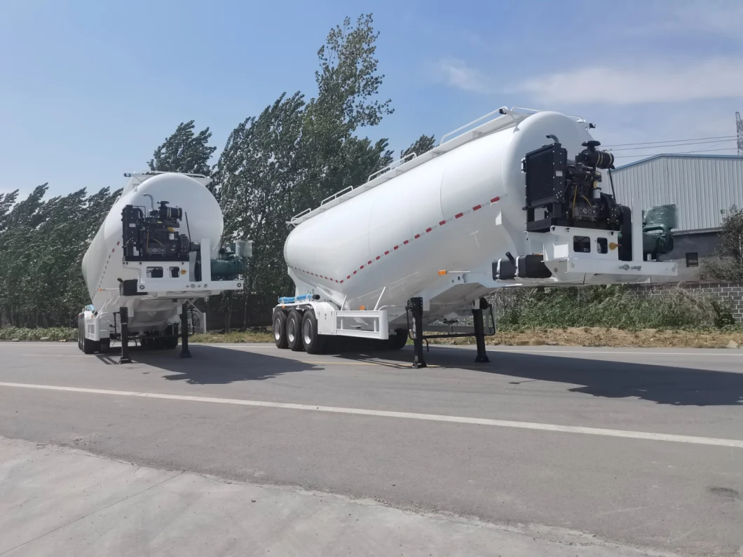 China Bulk Cement Fly Ash Particles Tanker Semi Tailer Dry Bulk Powder Tank Silo Truck Semi Trailer