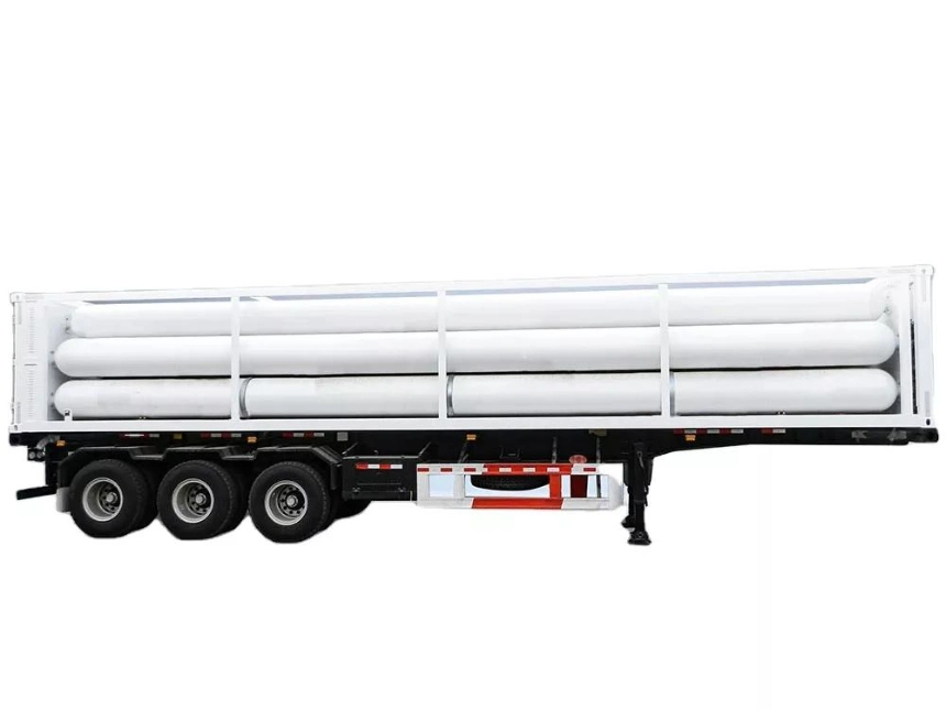 Large Pipe Skid Container Semi-Trailer for Industrial Gas Storage CNG Station Transportation