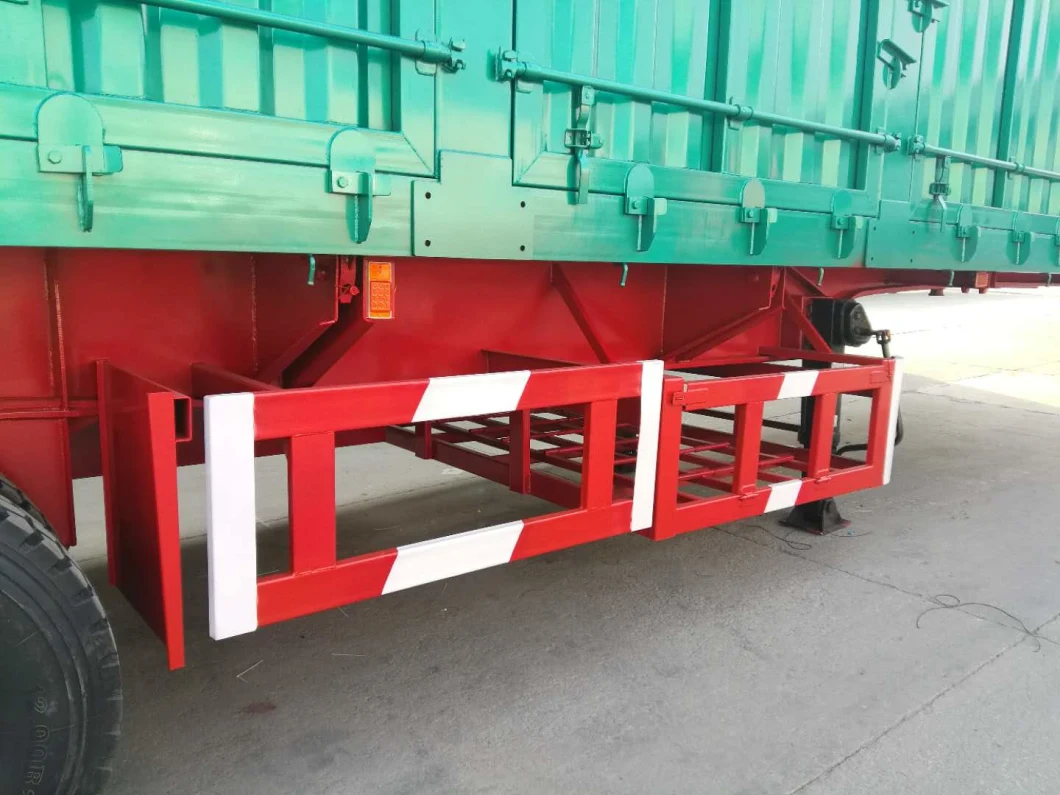 Three Axle 100 Ton Heavy Duty Box/Van Shape Side Dump/Tipping/Tipper Semi Trailer for Sand/Stone/Coal Mineral Transport