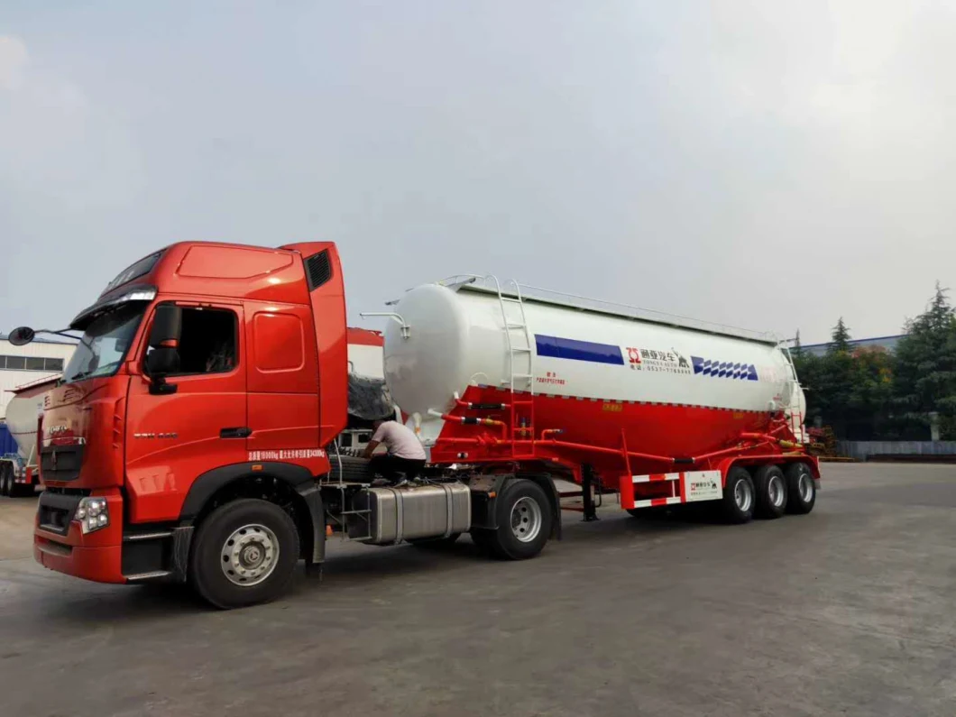 China 50 Cubic Meter Bulk Cement Silo Semi Trailer, 3axle Dry Powder Tanker Trailer