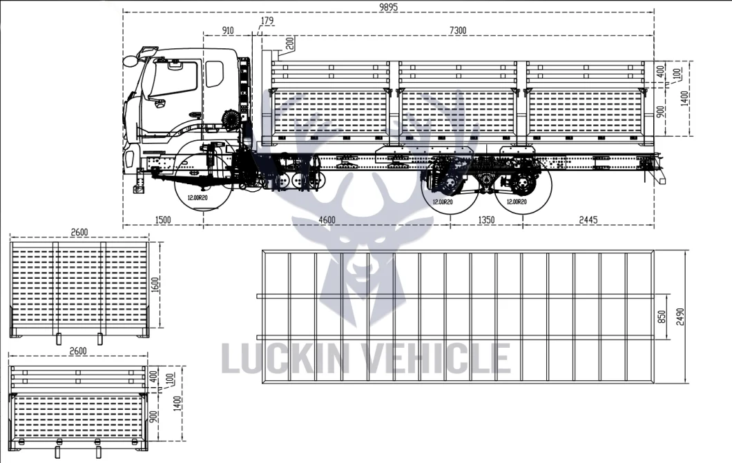 Spot Discount Turntable Drawbar Wood Transport Flatbed Side Posts Full Trailer