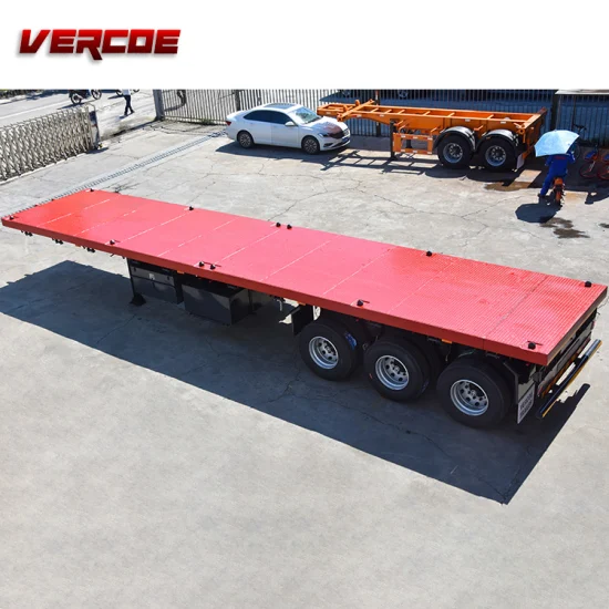 최고의 가격 Vercoe 30 40 50 80 톤 2 3 4 축 평판 세미 트럭 컨테이너 트레일러 48 FT 40 FT 20 FT 평판 트레일러 판매
