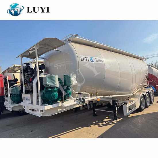 3개의 차축 60 톤 시멘트 벌크 건조 분말 유조선 벌크 시멘트 트레일러 사일로 트레일러