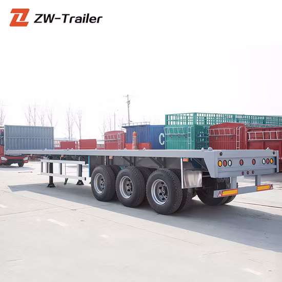 배송 40FT 컨테이너 운송 평상형 트레일러 트레일러 3 축 세미 평상형 트레일러 판매
