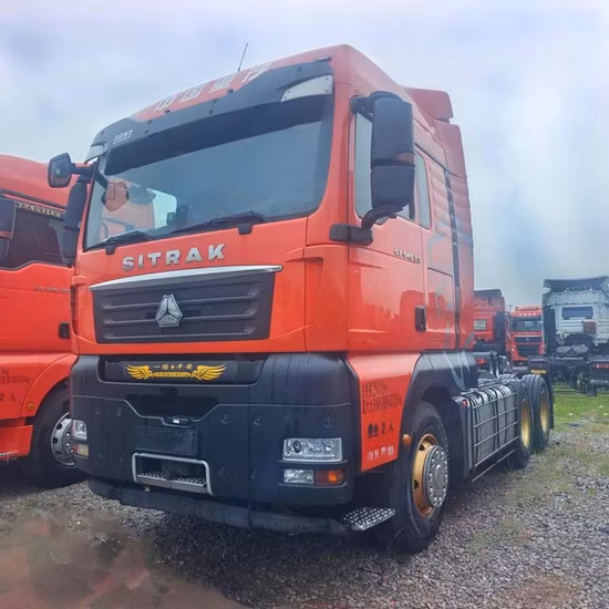 중고 Sinotruk Sitrak 헤비 듀티 430HP 6X4 CNG 트럭 헤드 트레일러