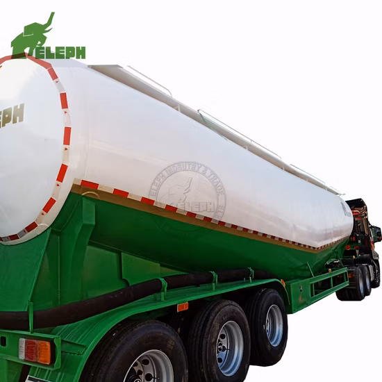 60 M3 3 차축 분말 가루 시멘트 유조선 세미 트레일러 대량 분말 유조선