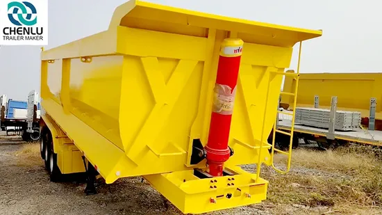 3개의 차축 30m3 50t 트랙터 티퍼 덤퍼 티핑 40cbm 돌 모래 운송 티핑 트레일러 U자형 티핑 세미트레일러