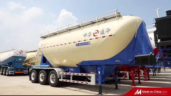 Cimc 3축 벌크 시멘트 운송업자, 분말 벌크 시멘트 트레일러, 시멘트 유조선